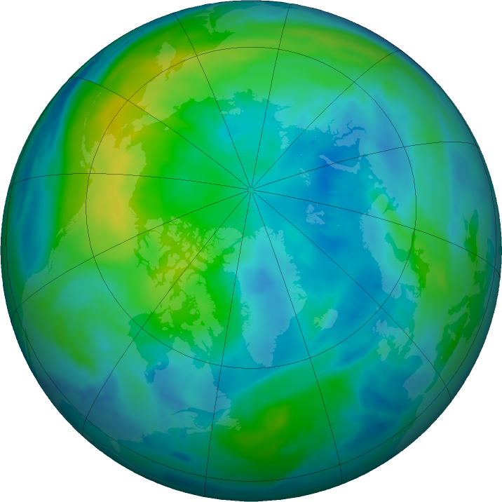 Arctic ozone map for 13 October 2021